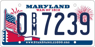 MD license plate 0BM7239