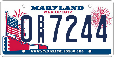 MD license plate 0BM7244