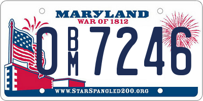MD license plate 0BM7246