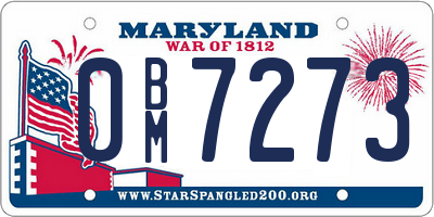 MD license plate 0BM7273