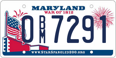 MD license plate 0BM7291