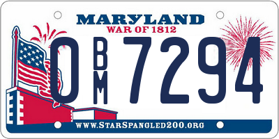 MD license plate 0BM7294