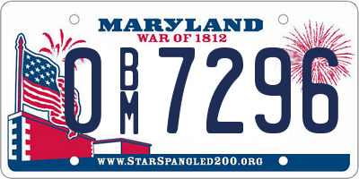 MD license plate 0BM7296