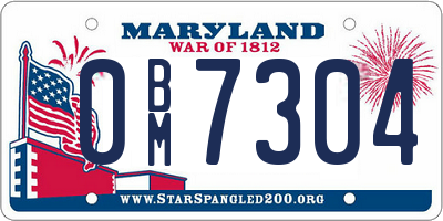 MD license plate 0BM7304