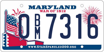 MD license plate 0BM7316