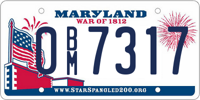 MD license plate 0BM7317