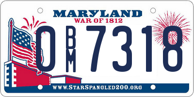 MD license plate 0BM7318