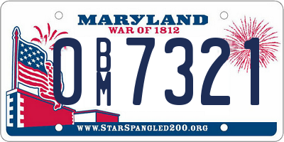 MD license plate 0BM7321