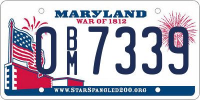 MD license plate 0BM7339