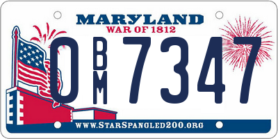 MD license plate 0BM7347