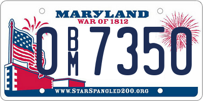 MD license plate 0BM7350