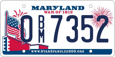 MD license plate 0BM7352