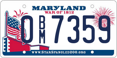MD license plate 0BM7359