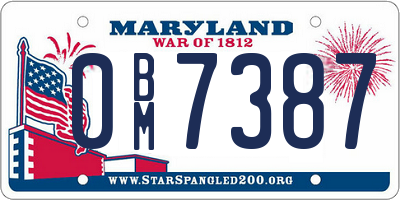MD license plate 0BM7387