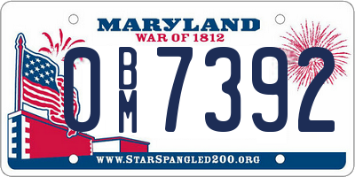 MD license plate 0BM7392