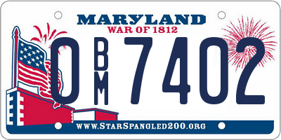 MD license plate 0BM7402