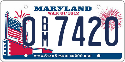 MD license plate 0BM7420