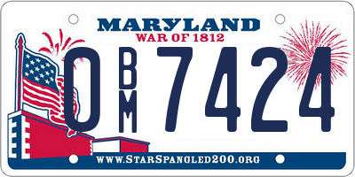 MD license plate 0BM7424