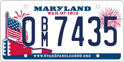 MD license plate 0BM7435