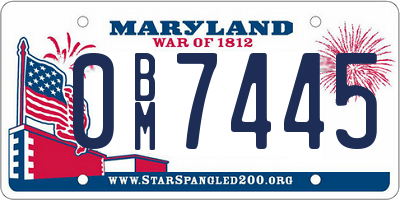MD license plate 0BM7445