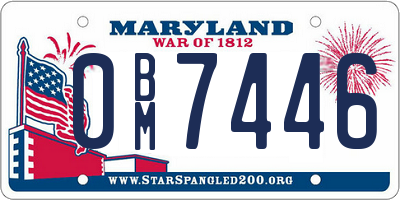 MD license plate 0BM7446