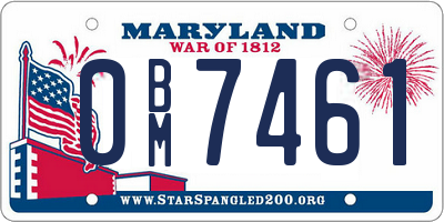 MD license plate 0BM7461