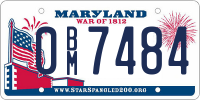 MD license plate 0BM7484