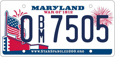 MD license plate 0BM7505