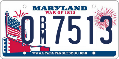MD license plate 0BM7513