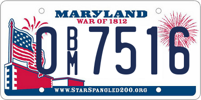 MD license plate 0BM7516