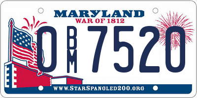 MD license plate 0BM7520