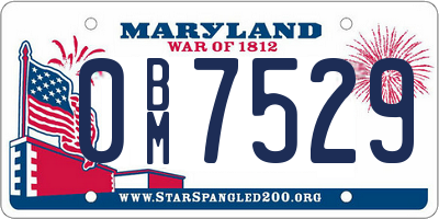 MD license plate 0BM7529