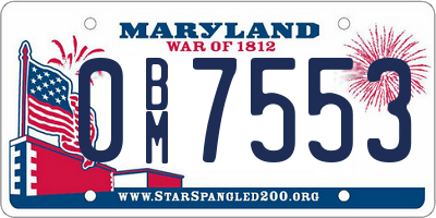 MD license plate 0BM7553
