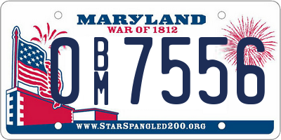 MD license plate 0BM7556