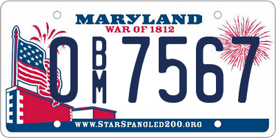 MD license plate 0BM7567