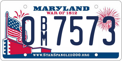MD license plate 0BM7573
