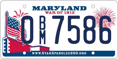 MD license plate 0BM7586