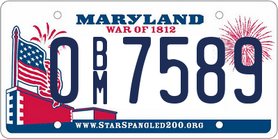 MD license plate 0BM7589