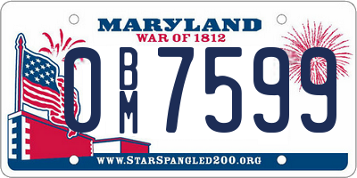 MD license plate 0BM7599