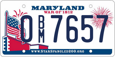 MD license plate 0BM7657