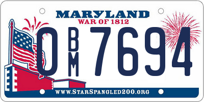 MD license plate 0BM7694