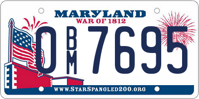 MD license plate 0BM7695