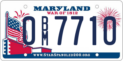 MD license plate 0BM7710