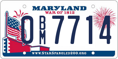 MD license plate 0BM7714