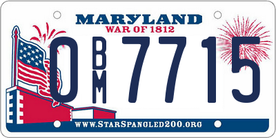 MD license plate 0BM7715