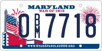 MD license plate 0BM7718