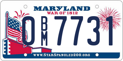 MD license plate 0BM7731