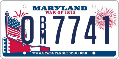 MD license plate 0BM7741