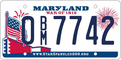 MD license plate 0BM7742