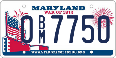 MD license plate 0BM7750